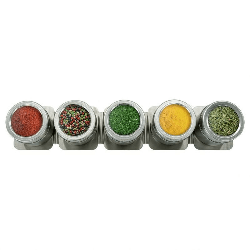 APPETITO Appetito Magnetic Spice Cans Set 5 With Wall Strip 