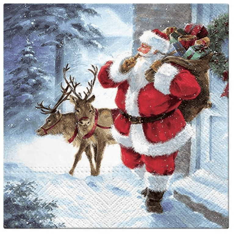 PAW Paw Lunch Napkins Santa Is Coming 