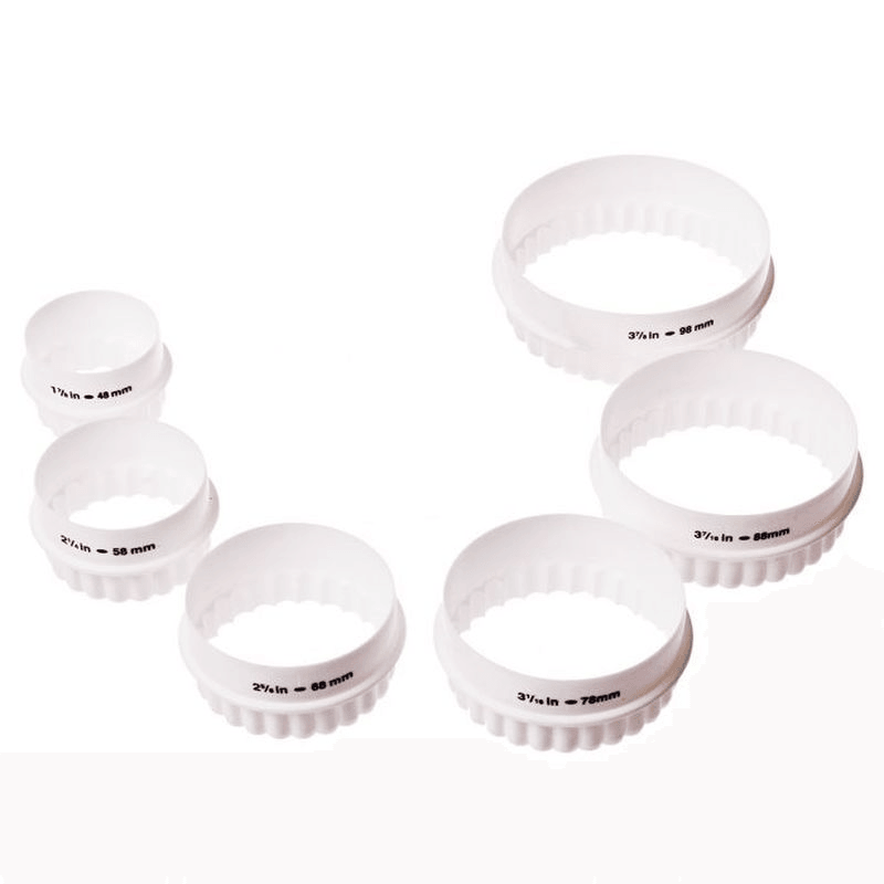 APPETITO Appetito Double Sided Round Cookie Cutter Set 6 White 