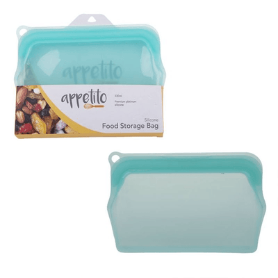 APPETITO Appetito Silicone Small Food Storage Bag Aqua #3632-1A - happyinmart.com.au