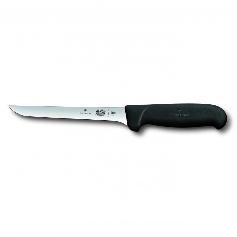 Victorinox Boning Knife 15cm Straight Edge Narrow Fibrox Black 
