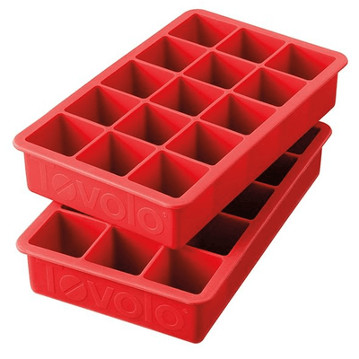 TOVOLO Tovolo Perfect Cube Ice Tray Set 2 Apple Red #4878AR - happyinmart.com.au