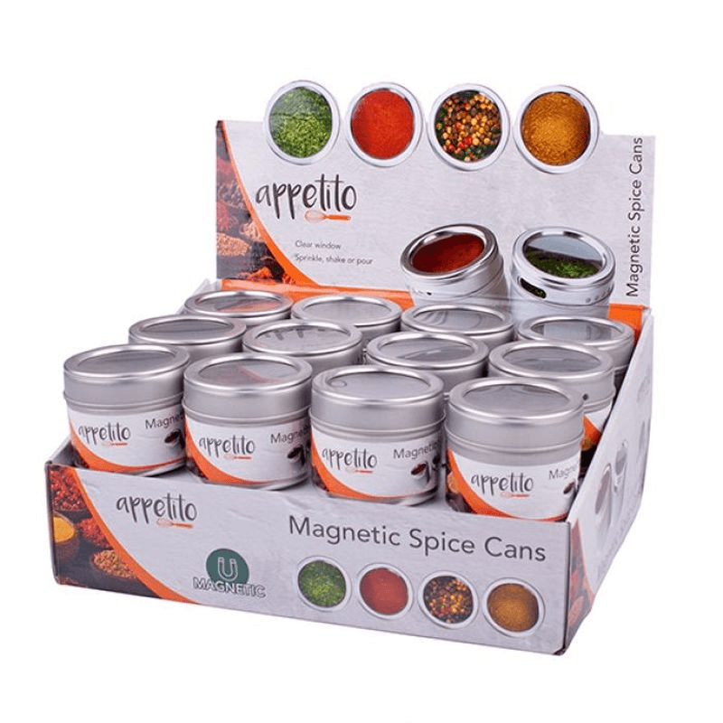 APPETITO Appetito 1 Piece Magnetic Spice Cans With Window 