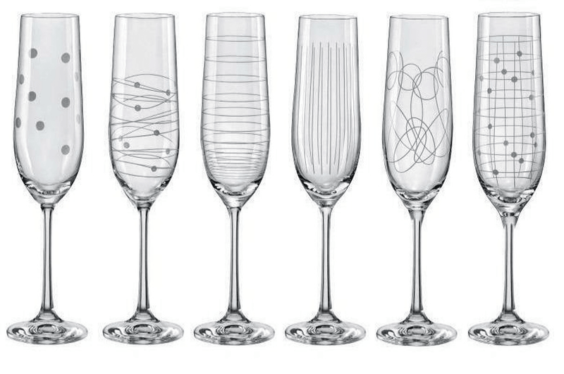 BOHEMIA Bohemia Crystal Elements Flute Glasses 190ml Set of 6 