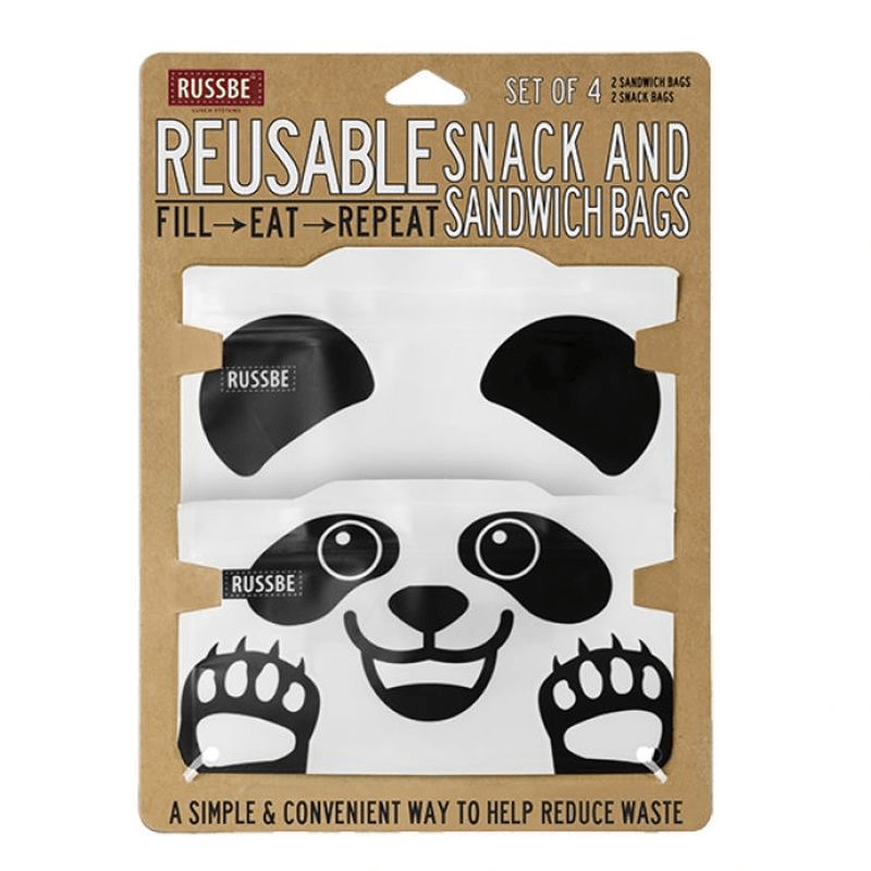 RUSSBE Russbe Snack Sandwich Bags Set 4 Panda 
