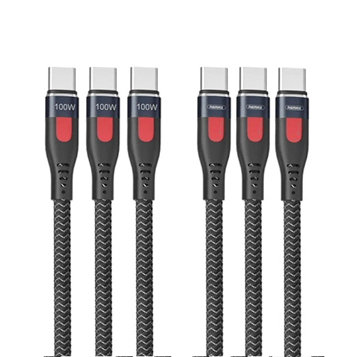 Remax 1M Lightning Cables 3 Per Pack Lesu Pro 1m Pd100w Type C To Usb C Type C Aluminum Alloy Braid Fast Charging Data Cable Black 