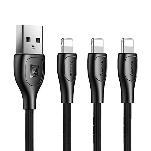 Remax Lesu Pro Usb Lightning Data Charging Cable 480 Mbps 2.1A 1m Black 3 per Pack 