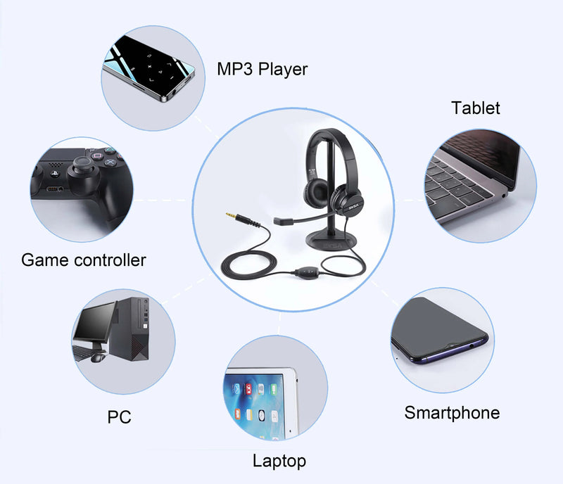Eksa H12 Gaming 3.5mm Wired Telecom Headset - W Microphone 
