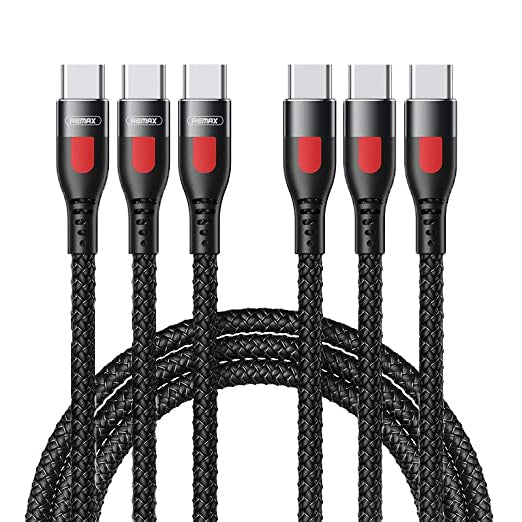Remax Lesu Series Pd 65w Usb C Type C To Usb C Type C Fast Charging Data Cable Black 3 per Pack 