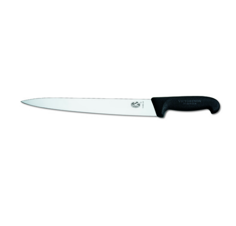 Victorinox Slicing Knife 25cm Pointed Tip Wide Blade Black 
