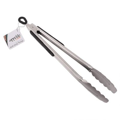 APPETITO Appetito Heavy Duty Stainless Steel Tongs With Rubber Grip Locking Ring #3305-1 - happyinmart.com.au