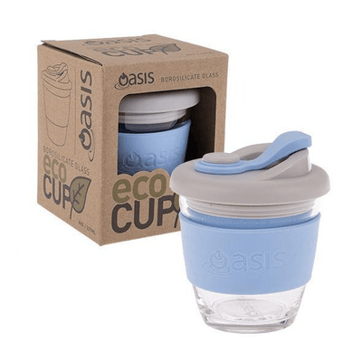 OASIS Oasis Borosilicate Glass Eco Cup 8oz Powder Blue #8994PB - happyinmart.com.au