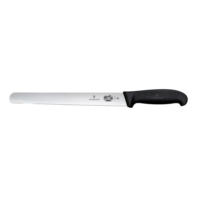 Victorinox Slicing Knife 25cm Round Wavy Edge Black 