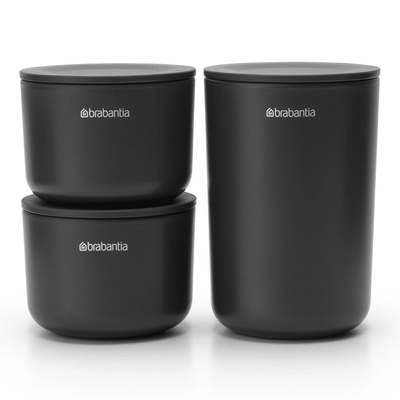 BRABANTIA Brabantia Storage Pots Set Of 3 Dark Grey #02110 - happyinmart.com.au