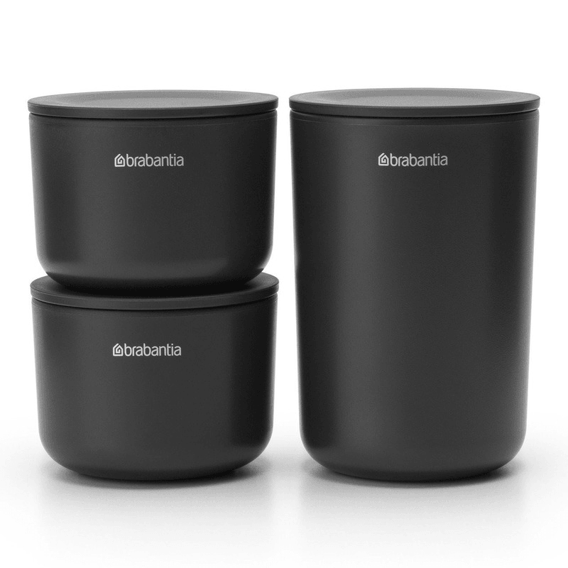 BRABANTIA Brabantia Storage Pots Set Of 3 Dark Grey 
