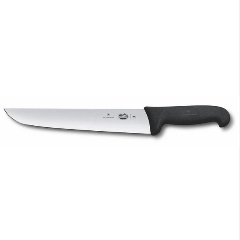 Victorinox Butchers Knife 23cm Straight Back Blade Fibrox Black 
