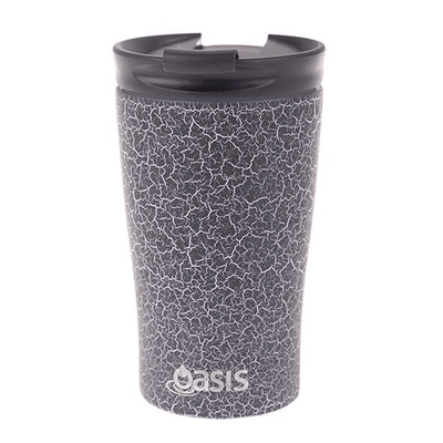 OASIS Oasis Stainless Steel Double Wall Insulated Travel Cup Black Crackle #8914BC - happyinmart.com.au