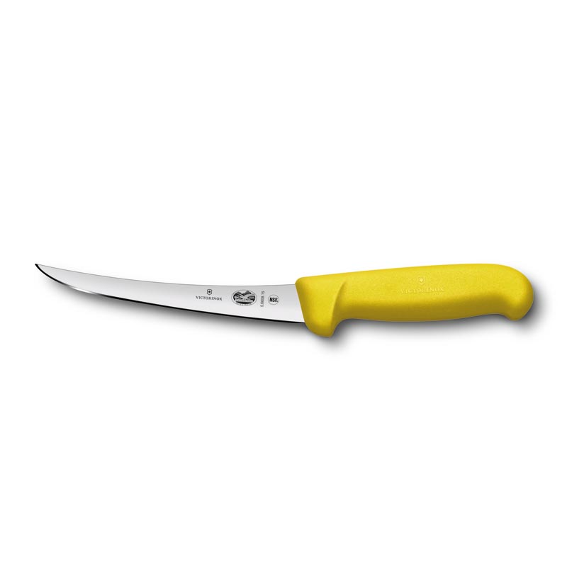 Victorinox Fibrox Curved Narrow Blade Boning Knife Yellow 