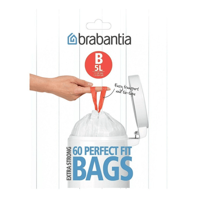 BRABANTIA Brabantia Bin Liner Code B 60 Bags Dispenser White Plastic #06600 - happyinmart.com.au