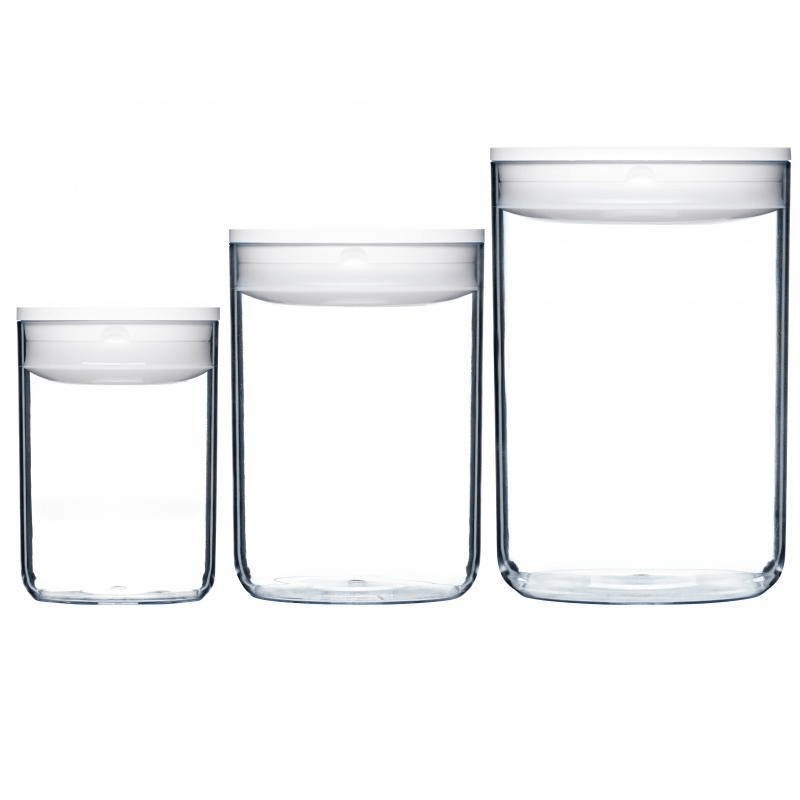 CLICKCLACK Clickclack Containers Pantry Round Large Set Of 3 White 