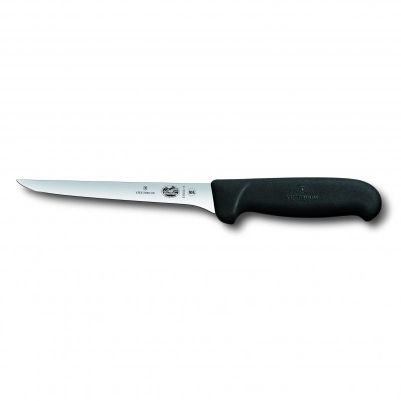 Victorinox Boning Knife 12cm Straight Narrow Flexible Blade Fibrox Black 