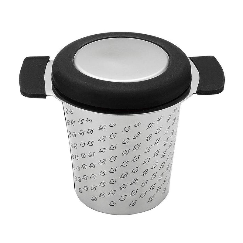TEAOLOGY Teaology Stainless Steel Micromesh Tea Mug Infuser With Lid Black 