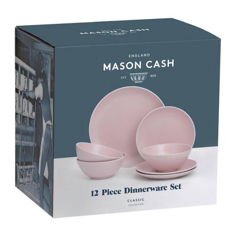 MASON CASH Mason Cash Classic Collection 12 Pieces Dinner Set Pink 
