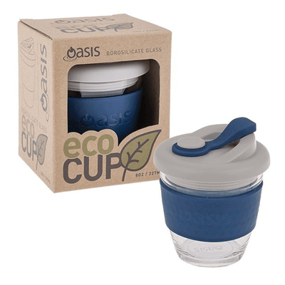 OASIS Oasis Borosilicate Glass Eco Cup 8oz Navy #8994NY - happyinmart.com.au