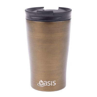 OASIS Oasis Stainless Steel Double Wall Insulated Travel Cup Gold Swirl #8914GS - happyinmart.com.au