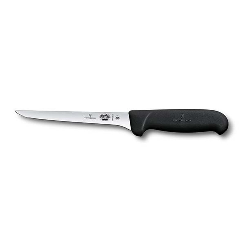 Victorinox Boning Knife Straight Narrow Blade 15cm Black Fibrox 