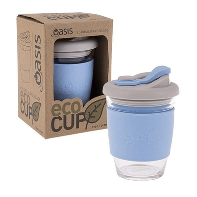 OASIS Oasis Borosilicate Glass Eco Cup Powder Blue #8995PB - happyinmart.com.au