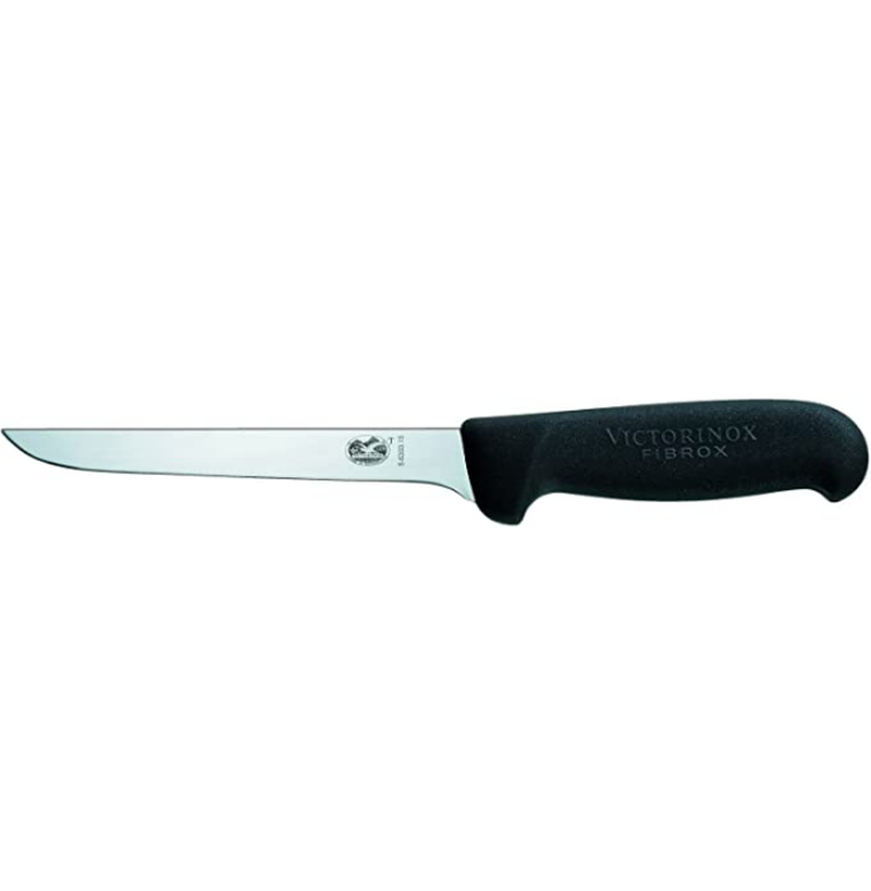 Victorinox Fibrox Straight Wide Blade Boning Knife Black 