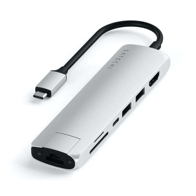 SATECHI Satechi Usb C Slim Multi Port Adapter Silver #ST-UCSMA3S - happyinmart.com.au