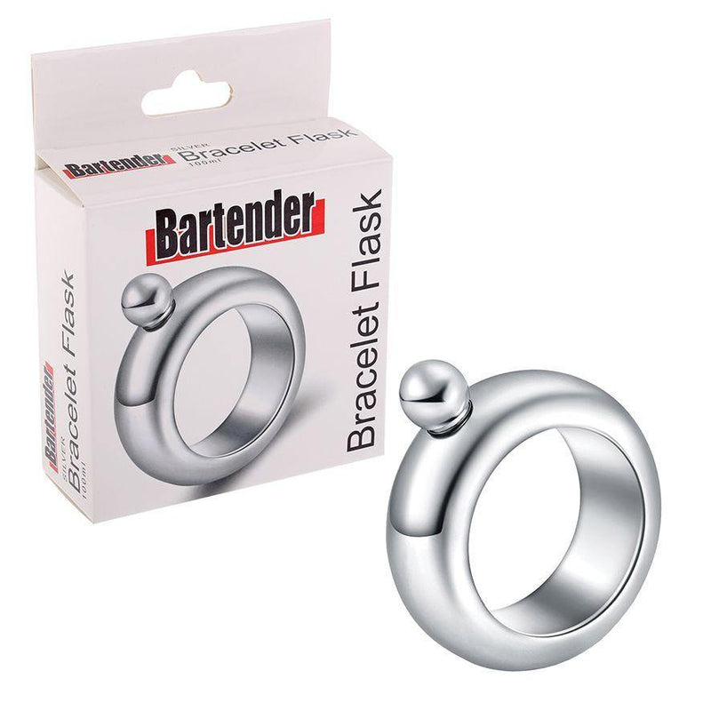 BARTENDER Bartender Stainless Steel Bracelet Flask Silver 