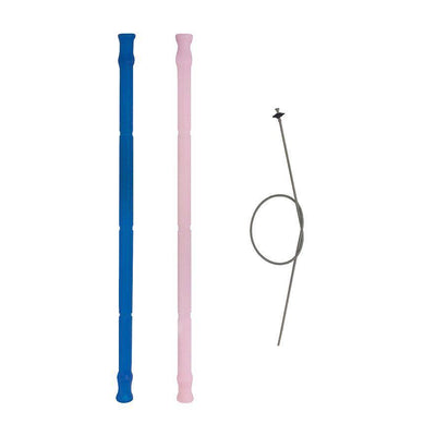 GRAND FUSION Grand Fusion Silicone Travel Straw With Cleaner 2 Assorted Colours #3686 - happyinmart.com.au