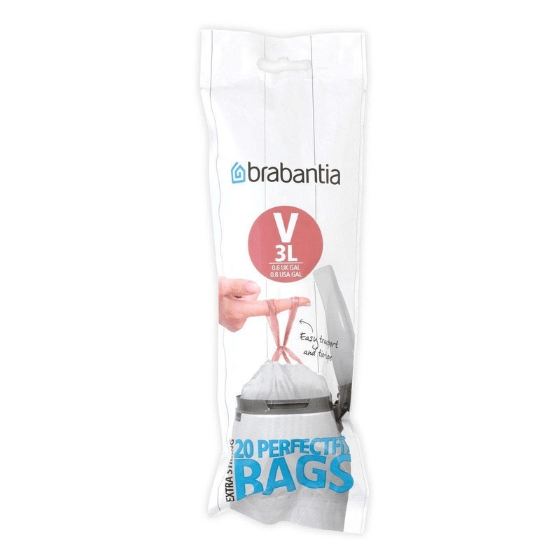 BRABANTIA Brabantia Bin Liner Code V Bags White Plastic 