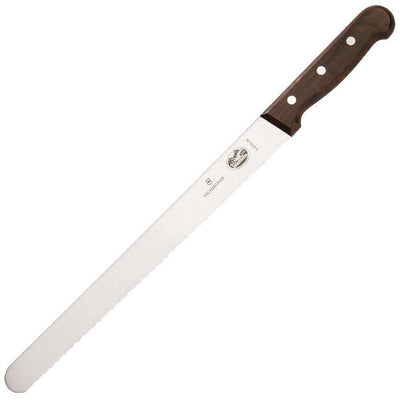 VICT PROF Slicing Knife, 30cm Round Wavy Edge - Rosewood 5.4230.30 - happyinmart.com.au