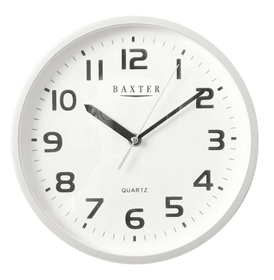 BAXTER Baxter Adams With Clock Arabic 25cm Silver #24652 - happyinmart.com.au
