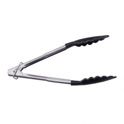 APPETITO Appetito Stainless Steel Tongs With Nylon Head Black #3303-1 - happyinmart.com.au