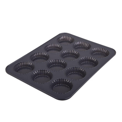 DAILY BAKE Daily Bake Silicone 12 Cup Mini Quiche Pan Charcoal #3125CH - happyinmart.com.au