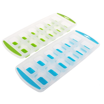 APPETITO Appetito Easy Release 12 Cube Rectangular Ice Tray Set 2 Blue Lime #4466 - happyinmart.com.au