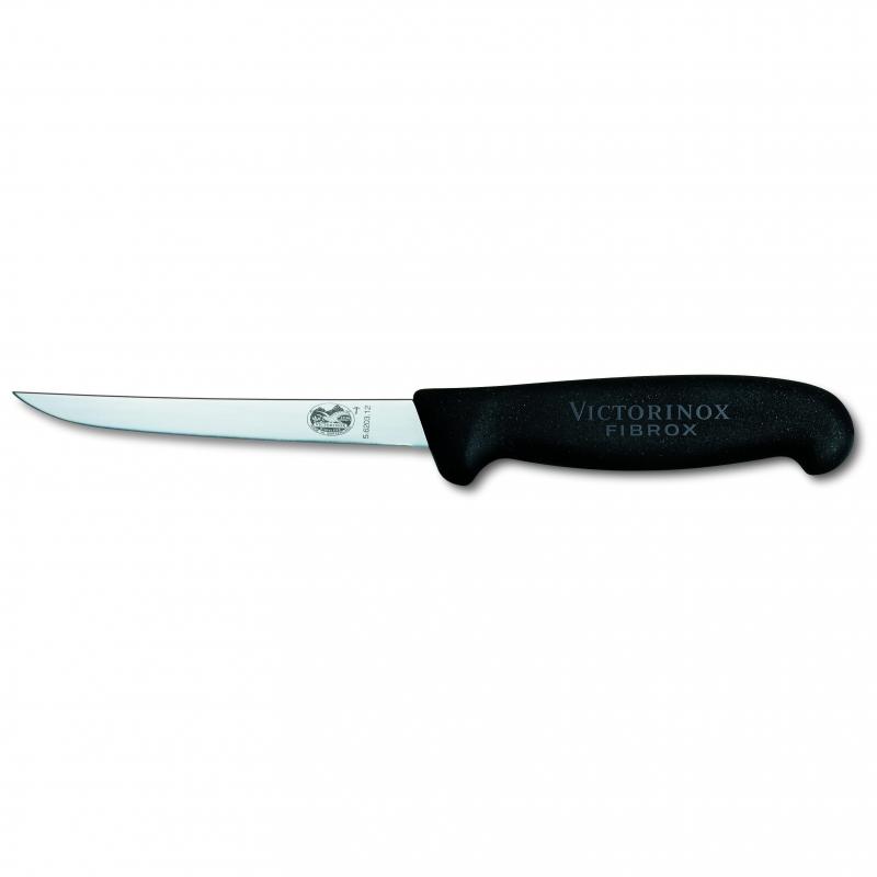 Victorinox Boning Knife 12cm Straight Extra Narrow Fibrox Black 