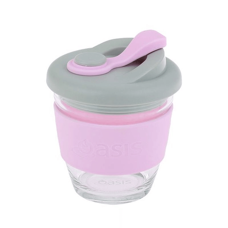 OASIS Oasis Borosilicate Glass Eco Cup 8oz Pink 