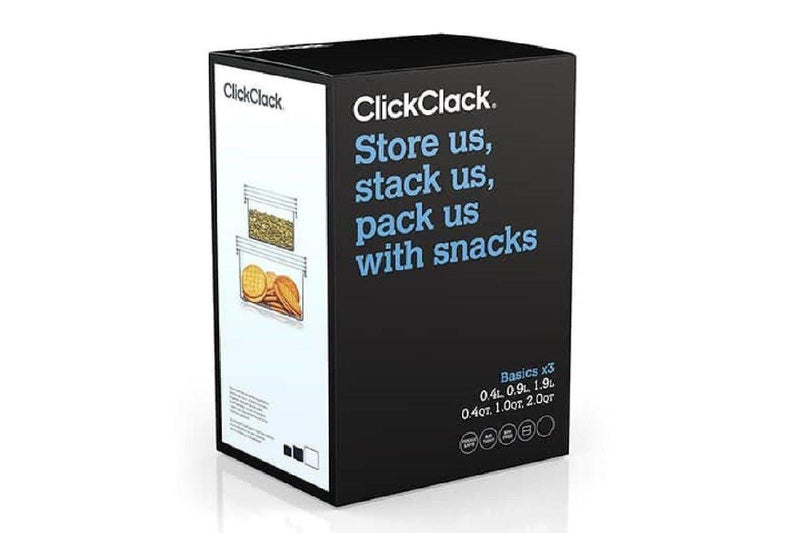CLICKCLACK Clickclack Basics Small White Set Of 3 Clear 