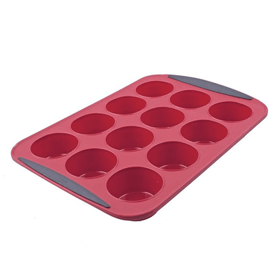 DAILY BAKE Daily Bake Silicone 12 Cup Muffin Pan Red #3102 - happyinmart.com.au