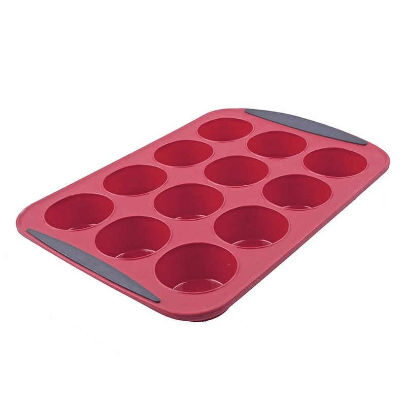 DAILY BAKE Daily Bake Silicone 12 Cup Muffin Pan Red 