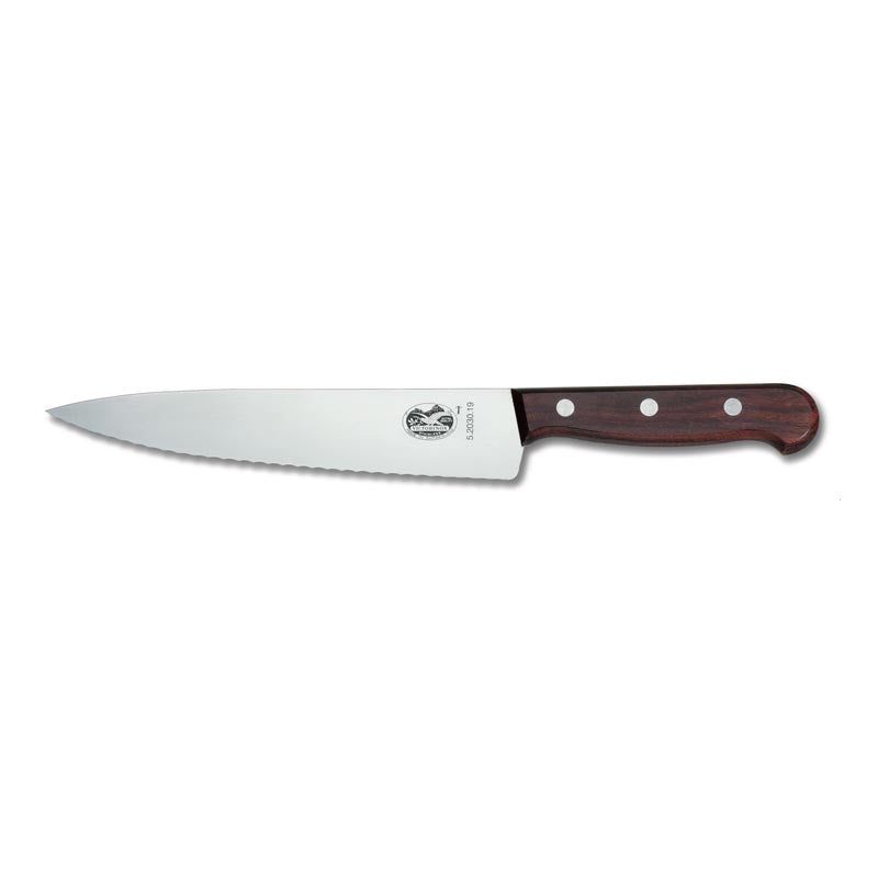 Victorinox Cooks Carving Knife 19cm Wavy Edge Rosewood 