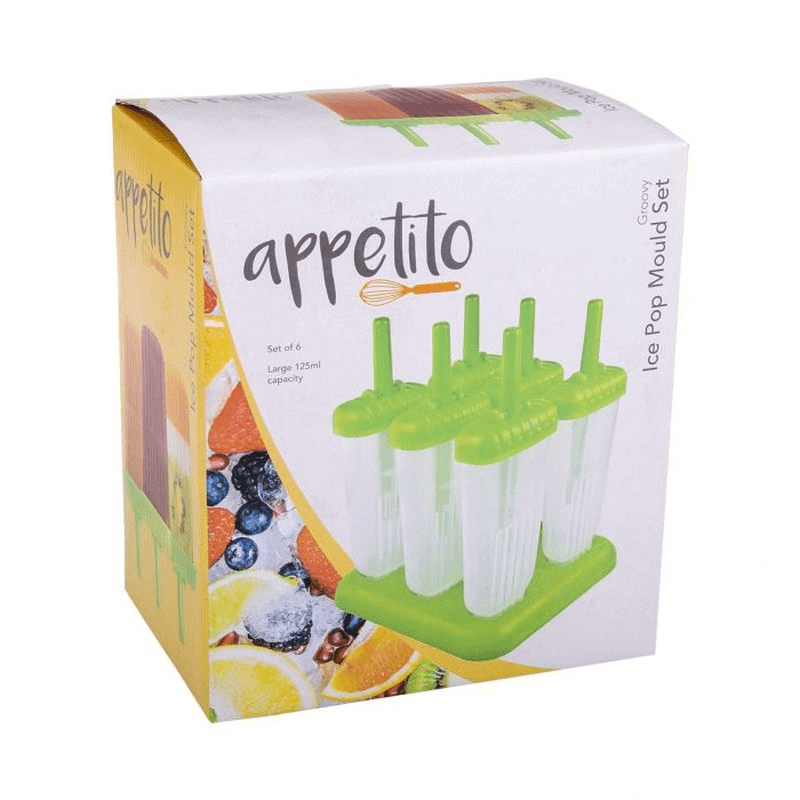 APPETITO Appetito Groovy Ice Pop Mould Set 6 Green 