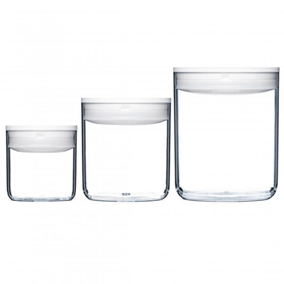 CLICKCLACK Clickclack Containers Pantry Round Small White Set Of 3 #23367 - happyinmart.com.au