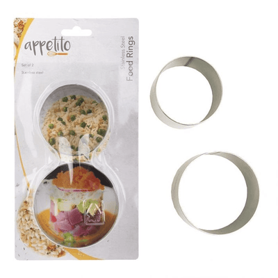 APPETITO Appetito Stainless Steel Round Food Rings Set 2 #3526 - happyinmart.com.au